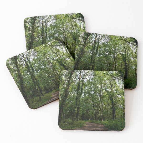 Item preview, Tree lined footpath in the forest designed and sold by RumRagephotos.