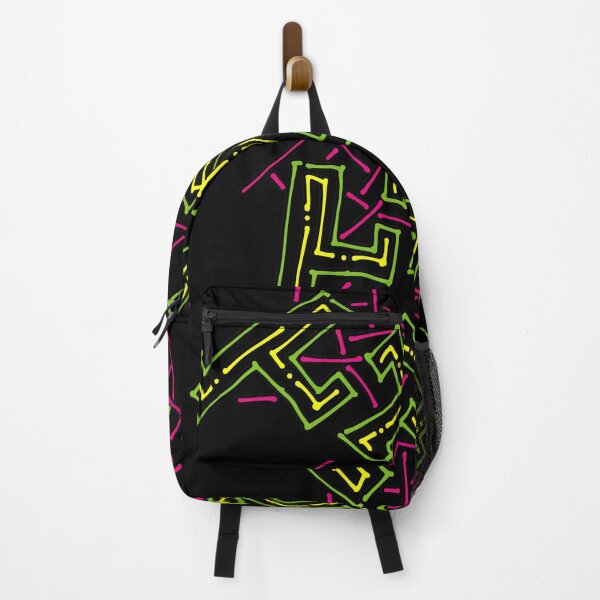 Item preview, Nineties Aesthetic Pattern on Black Funky Shapes designed and sold by that5280lady.