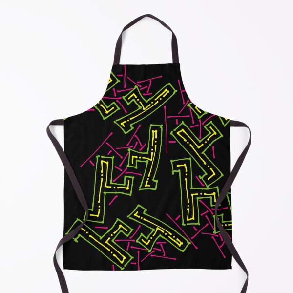 Item preview, Nineties Aesthetic Pattern on Black Funky Shapes designed and sold by that5280lady.
