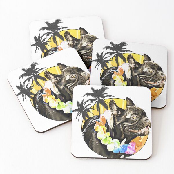 Item preview, French bulldog chilling in Hawaii designed and sold by JoysGallery.