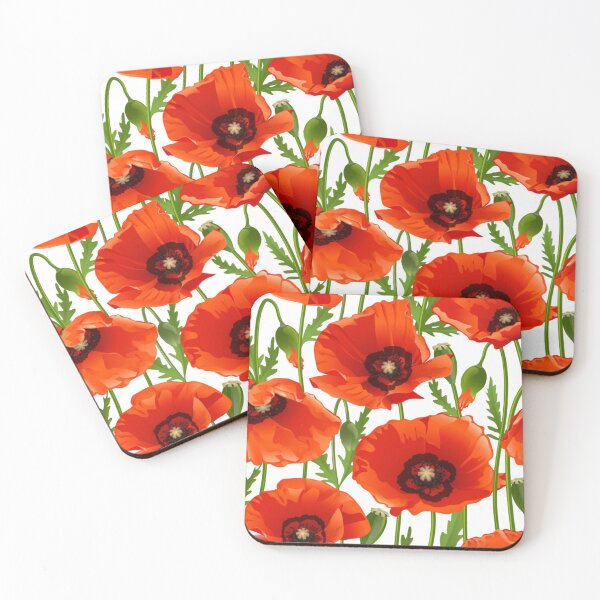 Item preview, Poppy Flowers Pattern designed and sold by WearWolfDesigns.