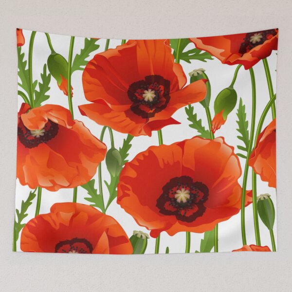 Item preview, Poppy Flowers Pattern designed and sold by WearWolfDesigns.