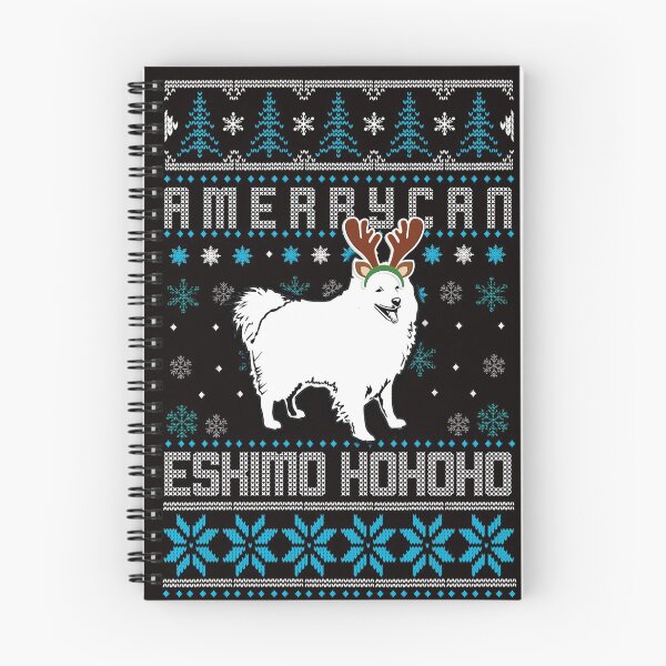 Item preview, Amerrycan Eskimo HO HO HO Funny American Eskimo Dog Christmas Sweater designed and sold by The Masked Designer.