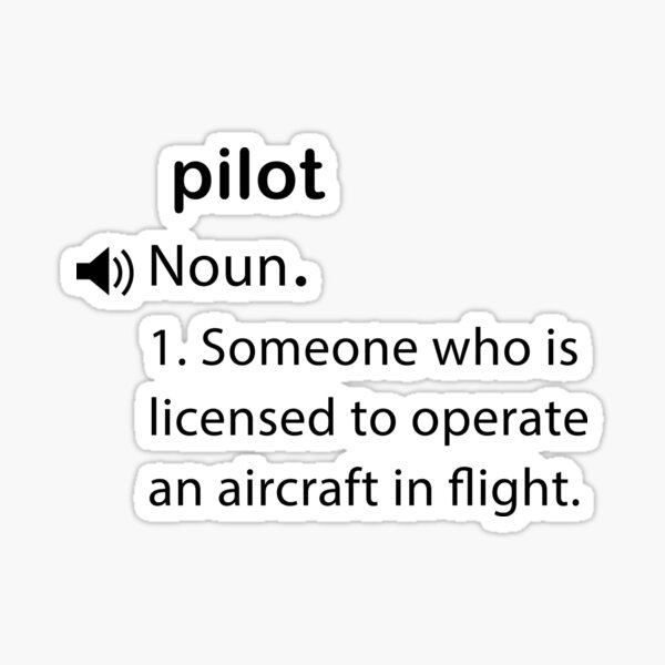 " funny pilot definition" Sticker for Sale by bahabrahim Redbubble