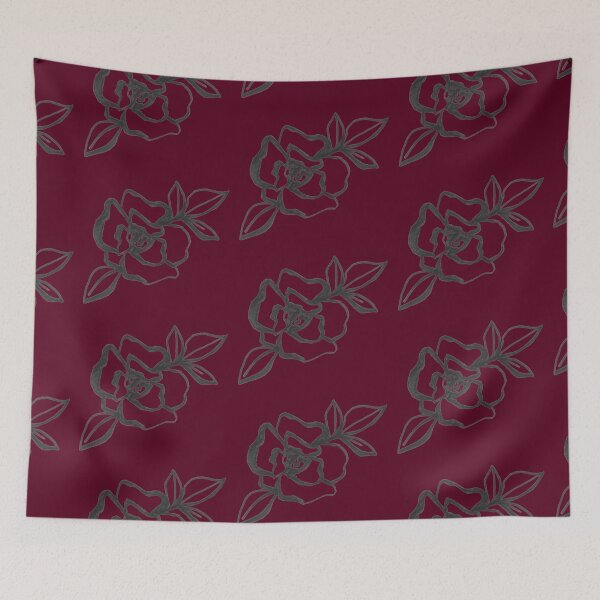 Artikelvorschau, Skizzierte Rose - Dark Red Wine Cabernet Background entworfen und verkauft von DiviaDesigns.