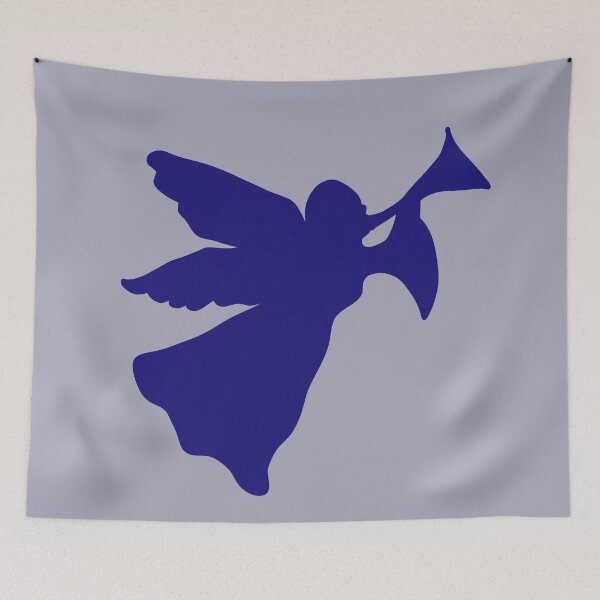 Item preview, Heralding Angel in Blue designed and sold by ArtMeetsPizza.