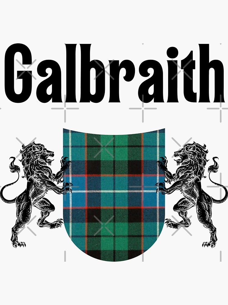 "Galbraith Clan Scottish Name Coat Of Arms Tartan" Sticker for Sale by