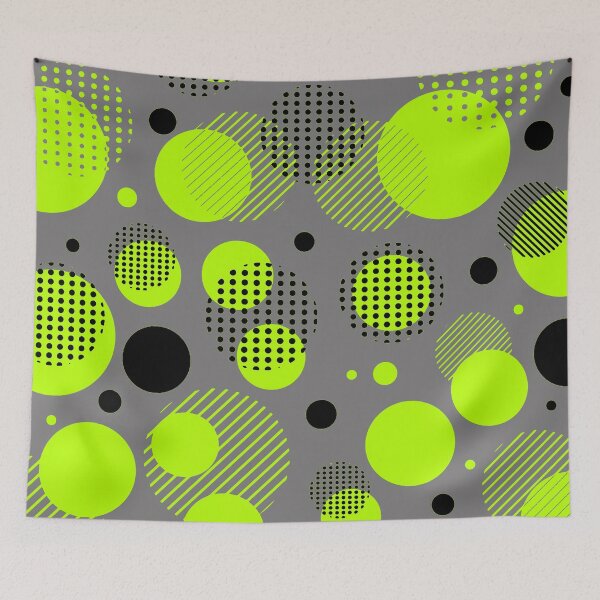 Item preview, Abstract Modern Green Black Dots Pattern designed and sold by WearWolfDesigns.