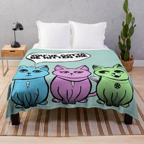 Item preview, You've gotta be kitten me pastel blue background designed and sold by DemonicGloom.