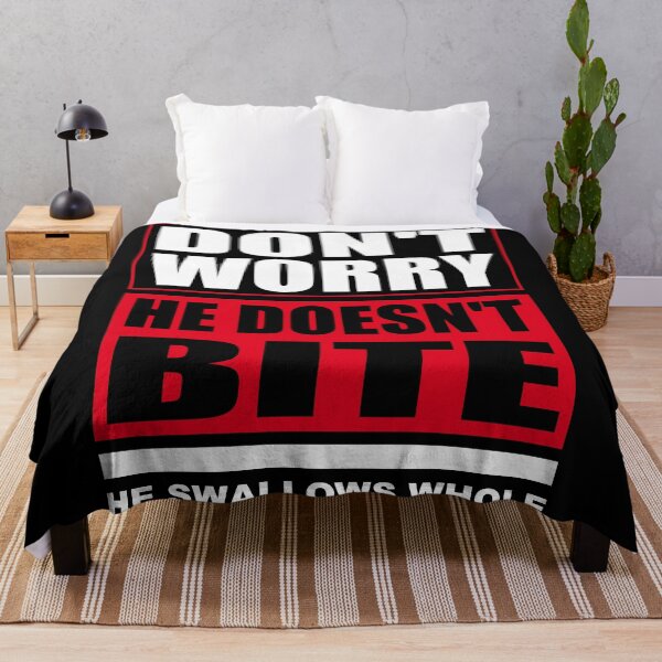 Item preview, Don't worry he doesn't bite, he swallows whole. Dogs Funny Sayings designed and sold by funnycolors.