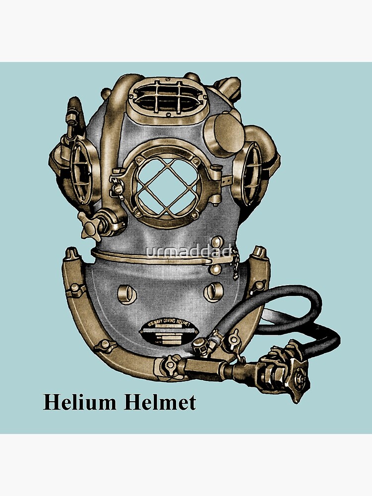 "Vintage Helium Deep Sea Mark V Diving Helmet" Art Print for Sale by