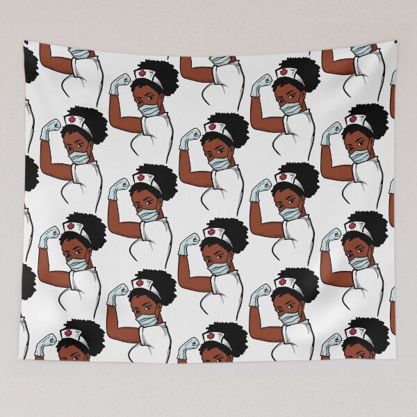 Item preview, WE CAN DO IT AFRO NURSE designed and sold by GamaArtDesign.