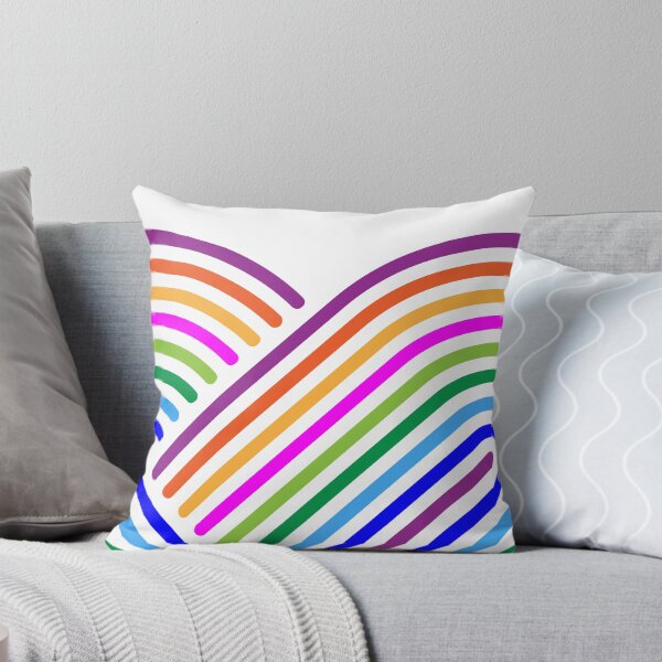 Bleeding Heart Rainbow Throw Pillow