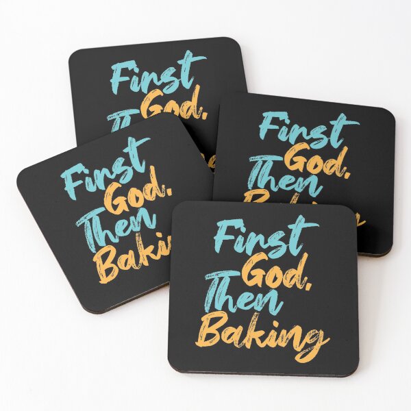 Item preview, First God Then Baking designed and sold by Creatively Torn.