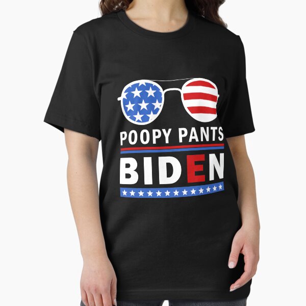 Vista previa del artículo con la obra «Pantalones poopy biden funny anti biden», diseñado y vendido por printrendstore.