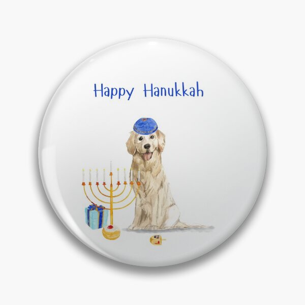 Item preview, Happy Hanukkah with Golden Retriever Dog designed and sold by thekosherhub.
