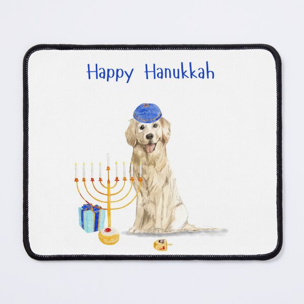 Item preview, Happy Hanukkah with Golden Retriever Dog designed and sold by thekosherhub.