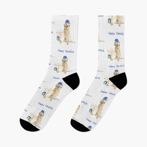 Item preview, Happy Hanukkah with Golden Retriever Dog designed and sold by thekosherhub.