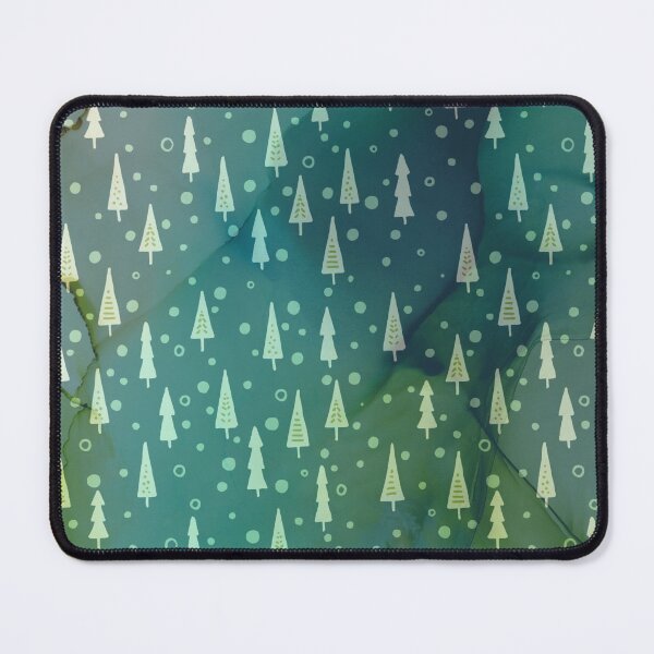 Item preview, Modern Green Ink Wash Christmas Tree All-Over Holiday Pattern designed and sold by sableandshadow.