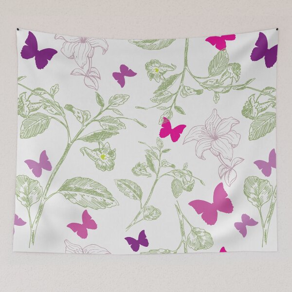 Artikelvorschau, Buntes Lilien-Blumen-Kunstdesign - Blumen und Blätter - Vintage-Linie Kunstblumen entworfen und verkauft von Alice-Elgawi.