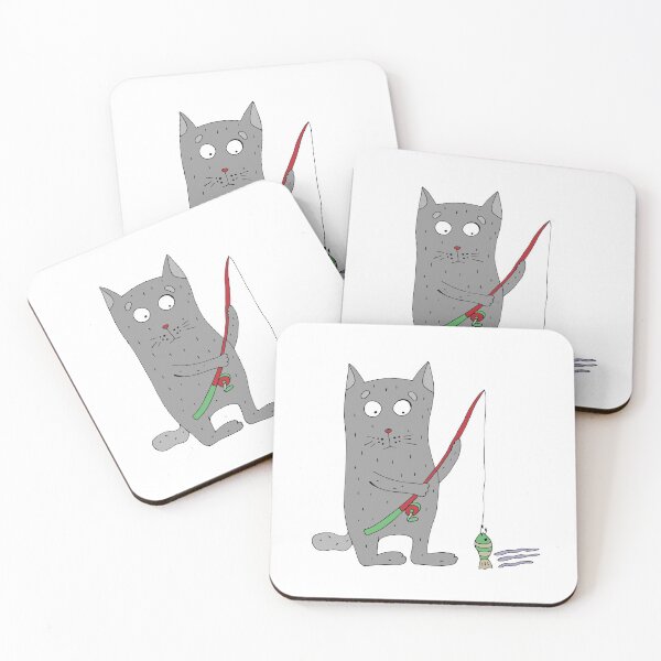 Item preview, The cat is fishing with a line. designed and sold by Olga81creative.