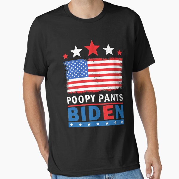 Vista previa del artículo con la obra «Pantalones poopy biden funny anti biden», diseñado y vendido por printrendstore.