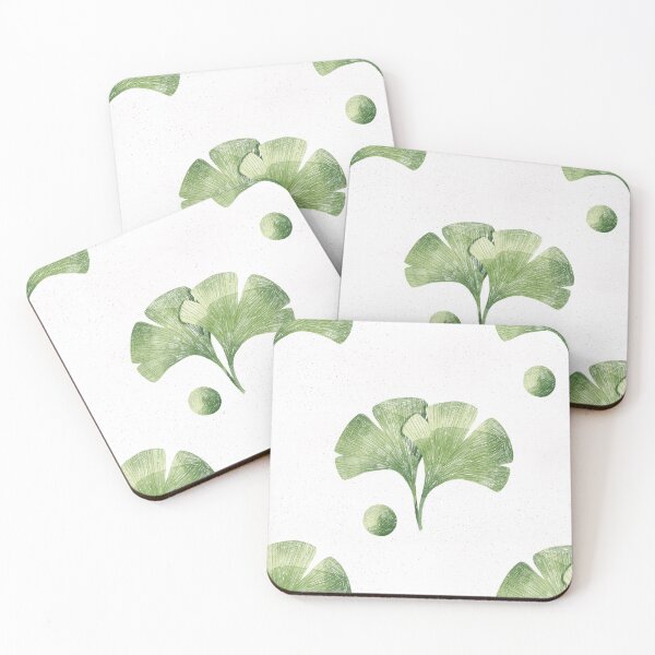 Item preview, Green ginkgo leaves pattern. Botanical illustration. designed and sold by helga-wigandt.