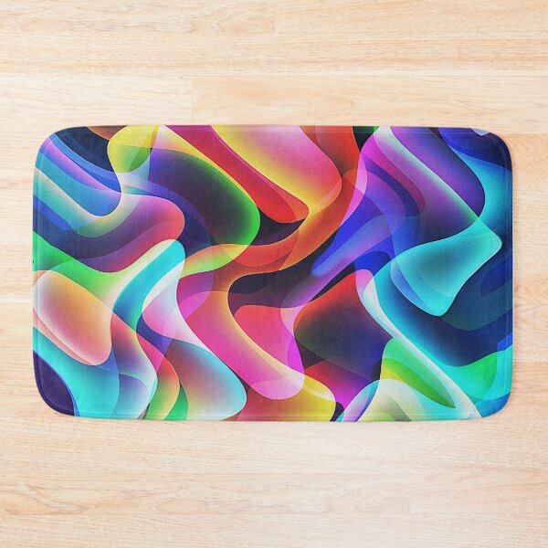 Item preview, Neon Glow Multi Color Waves - Love Lines - Colorful Abstract Geometric Modern Art / Pride / LGBT Design designed and sold by badbugs.