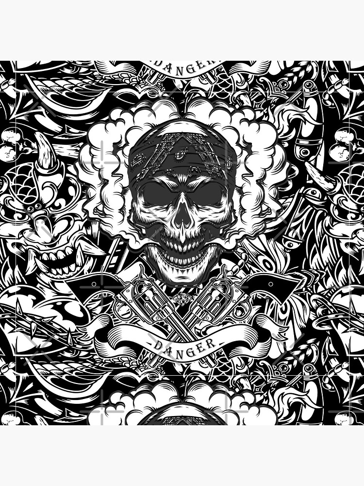 Danger skull tattoo stock vector. Illustration of pattern - 21613238