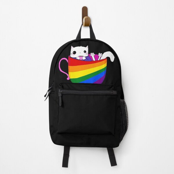 Item preview, White Kitty in a Rainbow Mug designed and sold by MoonBuckets.