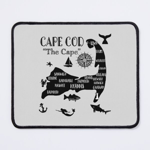 Item preview, Cape Cod Map Shark Souvenir Lighthouse designed and sold by funnytshirtemp.
