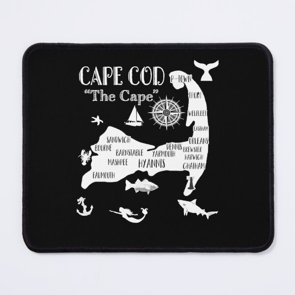 Item preview, Cape Cod Map Shark Souvenir Lighthouse designed and sold by funnytshirtemp.