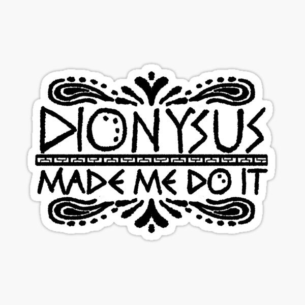 Vista previa del artículo con la obra «Dionisio me obligó a hacerlo», diseñado y vendido por Cosmic-Babylon.