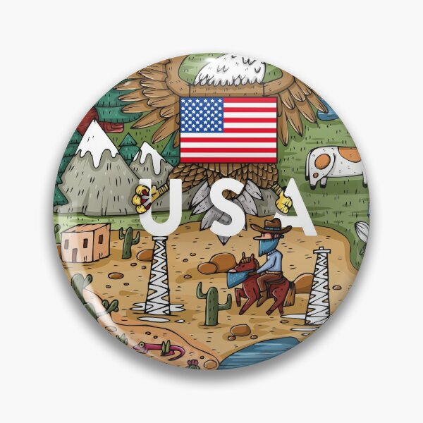 Item preview, Cute Doodle Cartoon Map Of USA designed and sold by Vector Scout Lab.