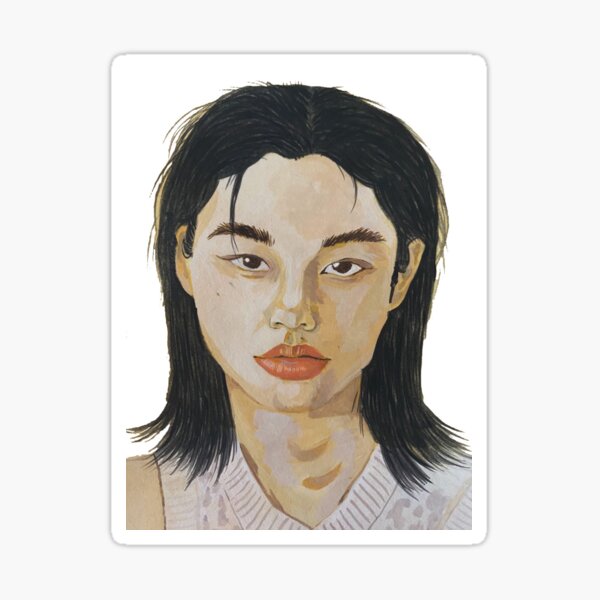Squid games Hoyeon Jung Kang Sae-byeok artistic portrait Sticker