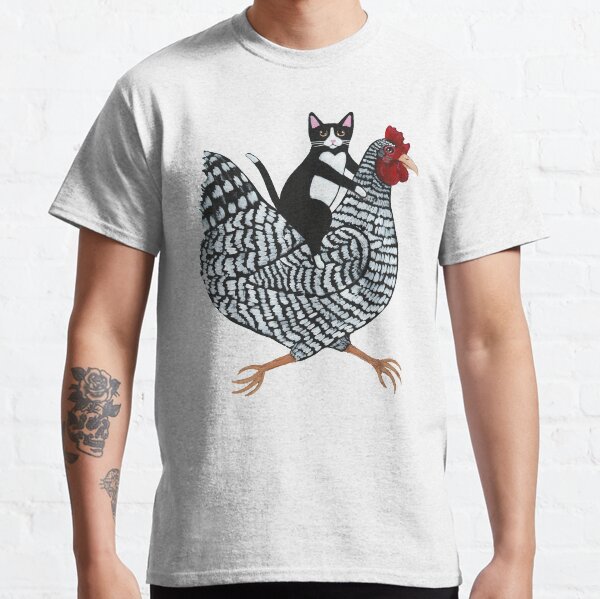 Tuxedo Cat Chicken Ride Classic T-Shirt