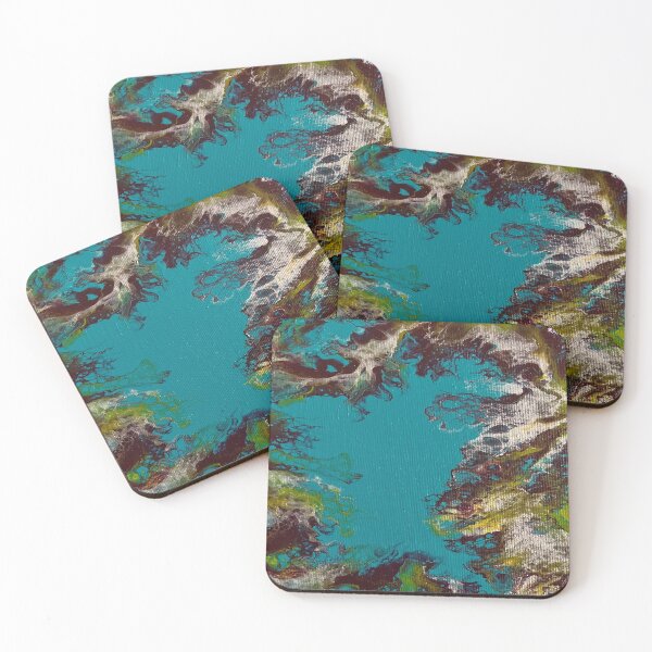Item preview, Teal, Maroon, and Silver Dutch pour #1 designed and sold by CurbysCreations.