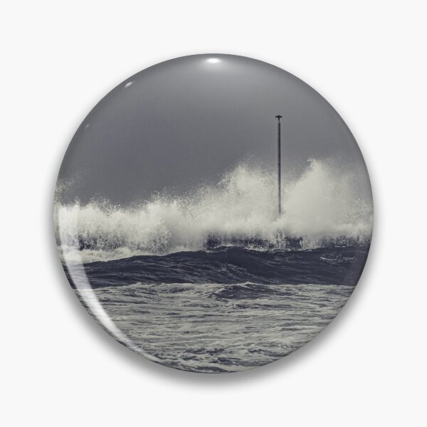 Item preview, Moody waves swallowing end of Frankston pier designed and sold by James-Cole.