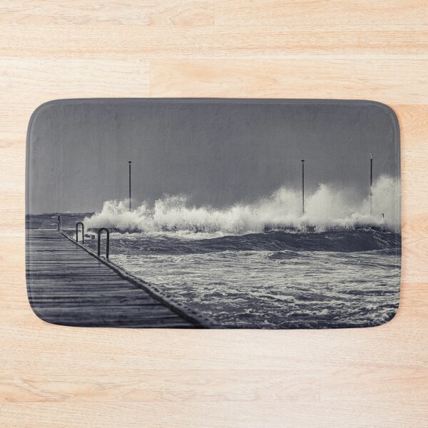 Item preview, Moody waves swallowing end of Frankston pier designed and sold by James-Cole.