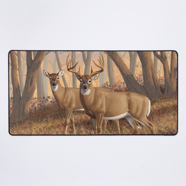 Whitetail Deer Monster Buck and Doe Desk Mat