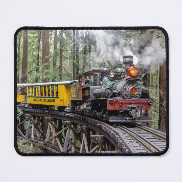 Item preview, Steam train passing through redwood forests. designed and sold by yhelfman.