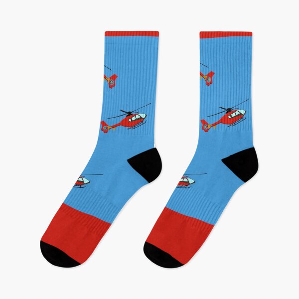 Item preview, Red Helicopters on Sky Blue designed and sold by SOCKSbySBD.