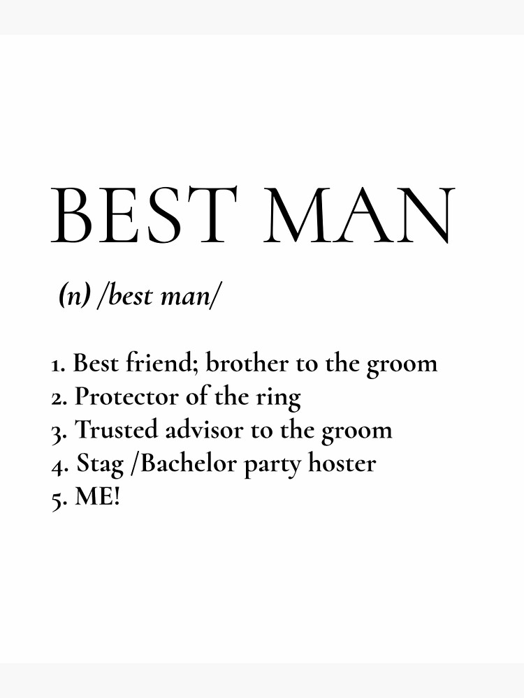  Best Man Meaning black Poster For Sale By Allyoudois Redbubble