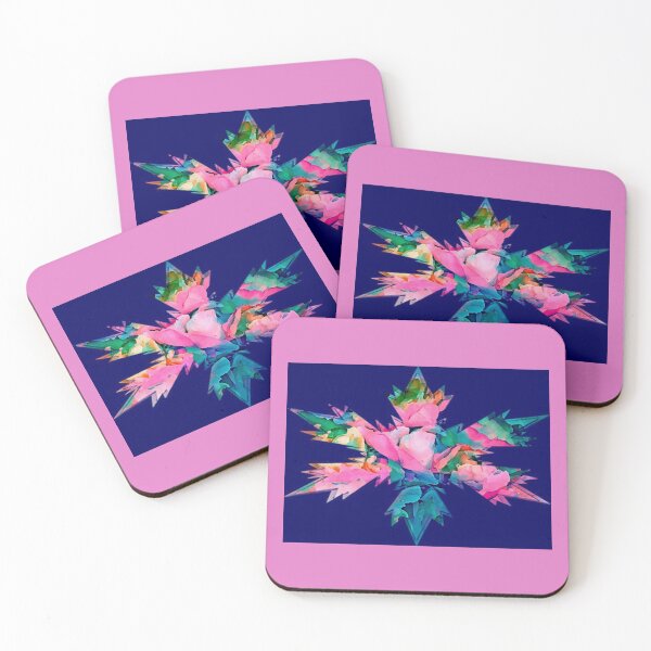 Item preview, Royal Blue Pink Teal shades snowflakes star by Iritof designed and sold by iritof.