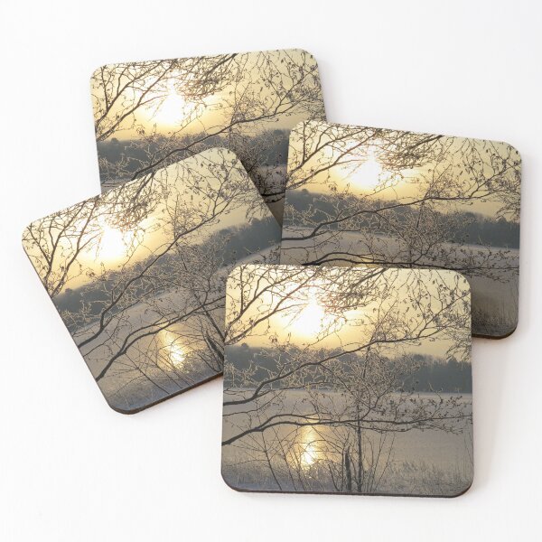 Item preview, Frosted Golden Sunrise Over a Frozen Lake designed and sold by Debbie Center.