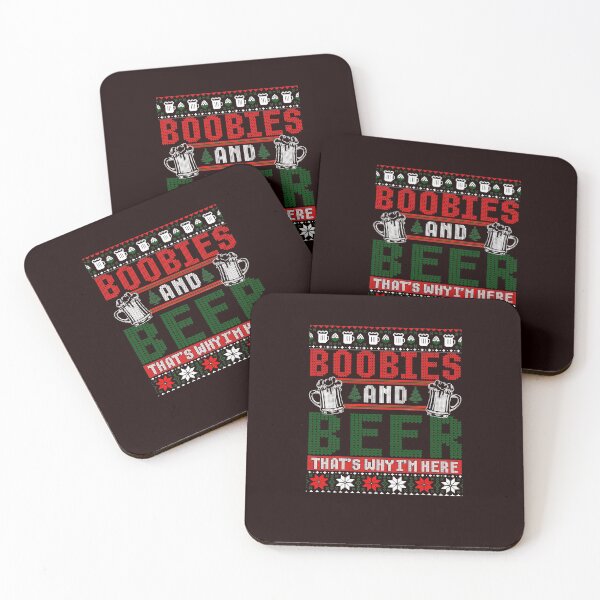 Item preview, Boobies And Beer Thats Why Im Here Ugly Christmas Sweater designed and sold by GudmundurJons.