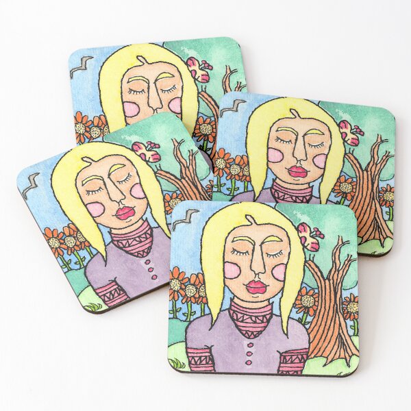 Item preview, Peaceful Nature Girl in the Outdoors Watercolor designed and sold by SillaHoekstra.