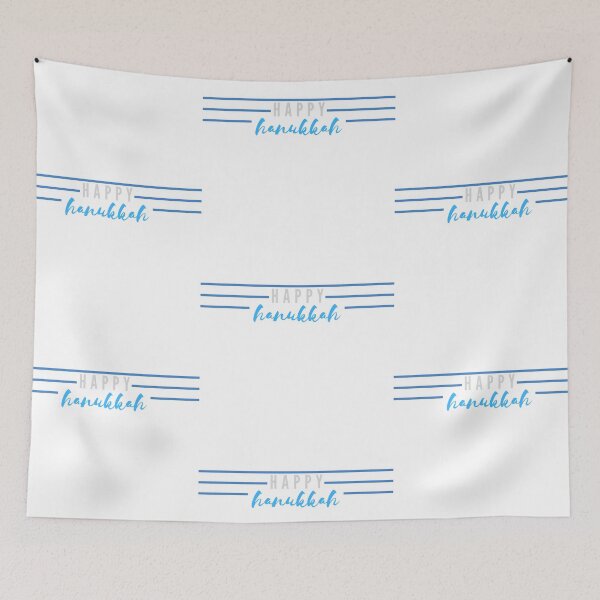 Item preview, Happy Hanukkah | Blue with Silver designed and sold by WordsToArt.