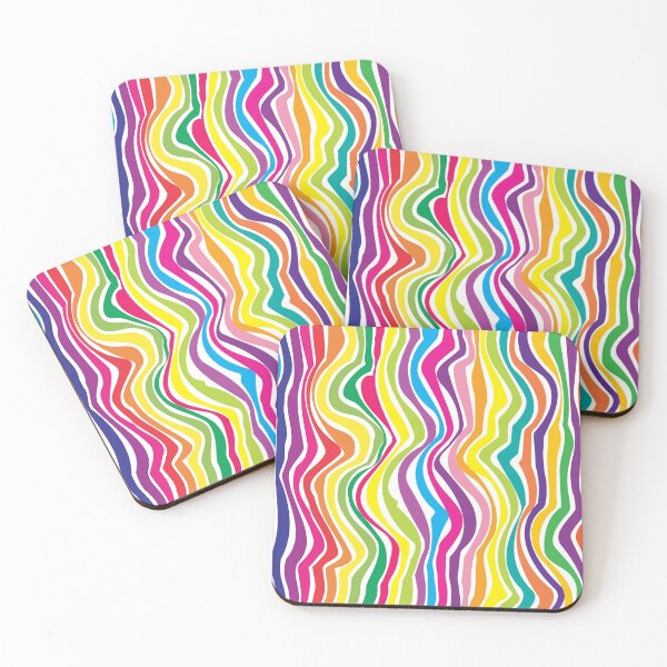 Item preview, Abstract Rainbow Stripes Pattern, Green, Yellow, Orange, Purple, Red, Blue, Green Stripes Pattern designed and sold by silviaol.