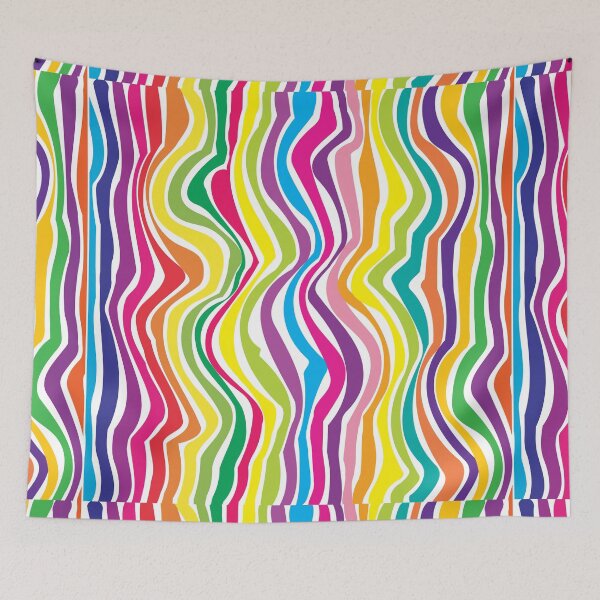 Item preview, Abstract Rainbow Stripes Pattern, Green, Yellow, Orange, Purple, Red, Blue, Green Stripes Pattern designed and sold by silviaol.